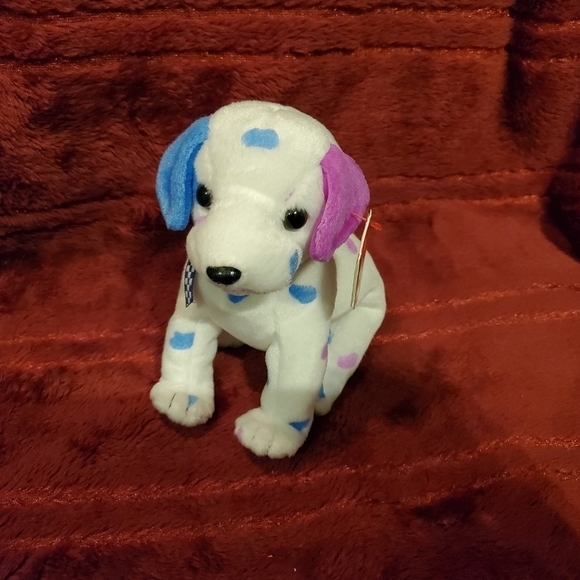 𝅺TY Beanie Baby Dizzy   with purple and blue spots - Picture 1 of 4